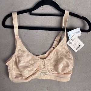 New Trulife Lace Trim Comfort Bra Full Coverage‎ Support Nude Beige 36DD